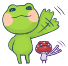 Tree frog & Amanitas sticker #161128