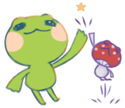 Tree frog & Amanitas sticker #161136