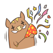 Leisurely boar sticker #165002