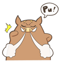 Leisurely boar sticker #165003