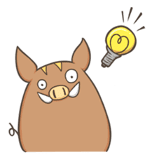 Leisurely boar sticker #165004