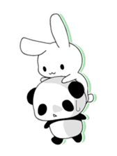 Panda and rabbit sticker #165539