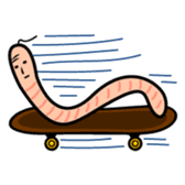The bald earthworm sticker #167246