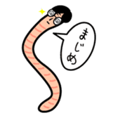 The bald earthworm sticker #167254