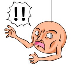 Round man who hung sticker #167711