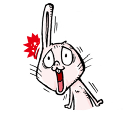 One ear rabbit TAN sticker #175434