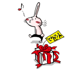 One ear rabbit TAN sticker #175440