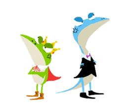 The Frog King and The Lizard Butler sticker #176916