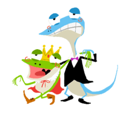 The Frog King and The Lizard Butler sticker #176919