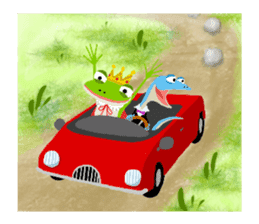 The Frog King and The Lizard Butler sticker #176920