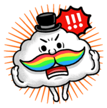 Mr.Cloud's Rainbow Moustache sticker #177121