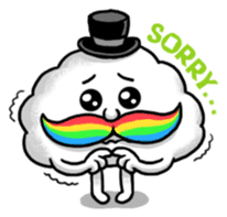 Mr.Cloud's Rainbow Moustache sticker #177122