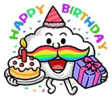 Mr.Cloud's Rainbow Moustache sticker #177123