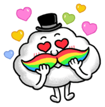 Mr.Cloud's Rainbow Moustache sticker #177124