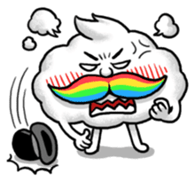 Mr.Cloud's Rainbow Moustache sticker #177125