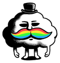 Mr.Cloud's Rainbow Moustache sticker #177126