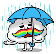 Mr.Cloud's Rainbow Moustache sticker #177127