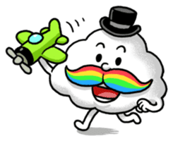 Mr.Cloud's Rainbow Moustache sticker #177129