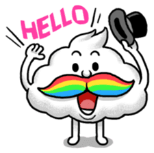 Mr.Cloud's Rainbow Moustache sticker #177130