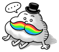 Mr.Cloud's Rainbow Moustache sticker #177131
