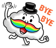 Mr.Cloud's Rainbow Moustache sticker #177132