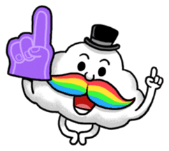 Mr.Cloud's Rainbow Moustache sticker #177133