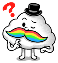 Mr.Cloud's Rainbow Moustache sticker #177134