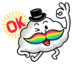 Mr.Cloud's Rainbow Moustache sticker #177136