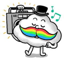 Mr.Cloud's Rainbow Moustache sticker #177138