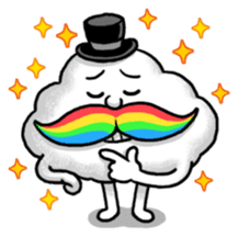 Mr.Cloud's Rainbow Moustache sticker #177139