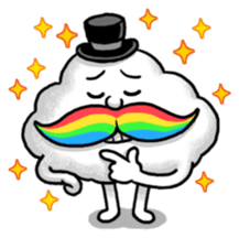 Mr.Cloud's Rainbow Moustache sticker #177139