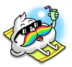 Mr.Cloud's Rainbow Moustache sticker #177140
