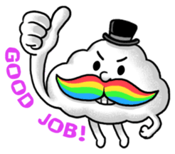 Mr.Cloud's Rainbow Moustache sticker #177141