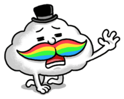 Mr.Cloud's Rainbow Moustache sticker #177142