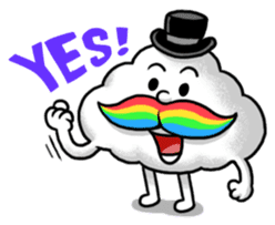 Mr.Cloud's Rainbow Moustache sticker #177144