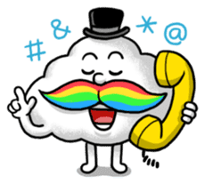 Mr.Cloud's Rainbow Moustache sticker #177145