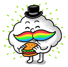 Mr.Cloud's Rainbow Moustache sticker #177146