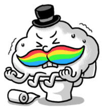 Mr.Cloud's Rainbow Moustache sticker #177147