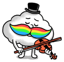 Mr.Cloud's Rainbow Moustache sticker #177148