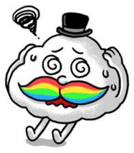 Mr.Cloud's Rainbow Moustache sticker #177149