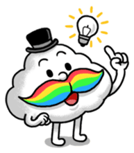Mr.Cloud's Rainbow Moustache sticker #177151