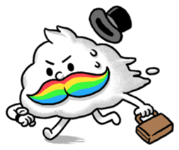 Mr.Cloud's Rainbow Moustache sticker #177152