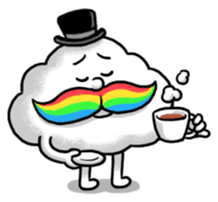 Mr.Cloud's Rainbow Moustache sticker #177153