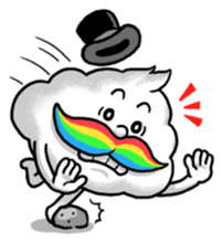 Mr.Cloud's Rainbow Moustache sticker #177154