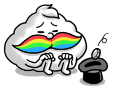 Mr.Cloud's Rainbow Moustache sticker #177156