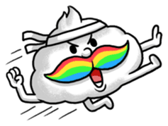 Mr.Cloud's Rainbow Moustache sticker #177158