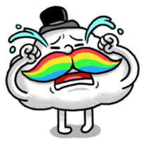 Mr.Cloud's Rainbow Moustache sticker #177160