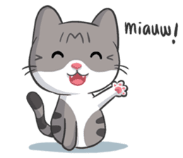 Meow The Tabby Cat By Dira Gana Sticker 182289