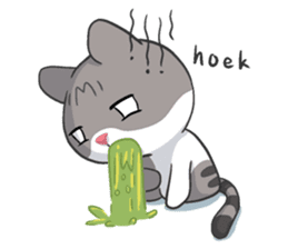 Meow The Tabby Cat By Dira Gana Sticker 182318