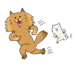 Brown fat cat & Baby polar bear sticker #184145